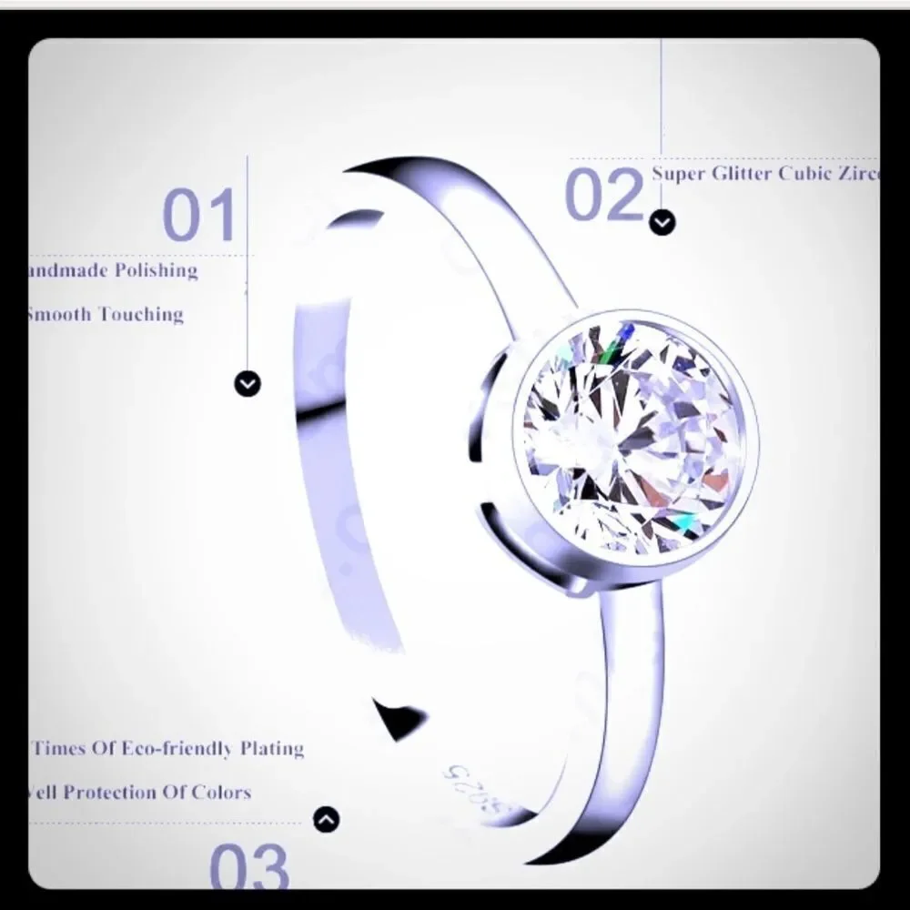 Stylish Solitary w/ High Quality Crystal CZ Stone